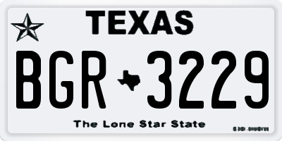 TX license plate BGR3229