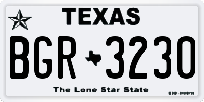 TX license plate BGR3230