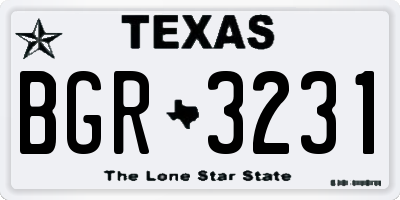TX license plate BGR3231