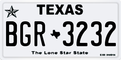 TX license plate BGR3232