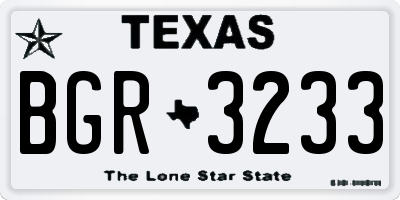 TX license plate BGR3233