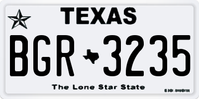 TX license plate BGR3235
