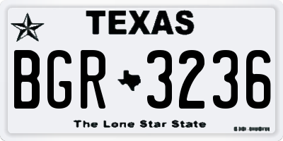 TX license plate BGR3236