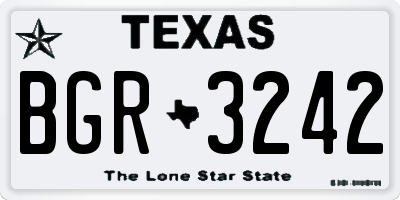 TX license plate BGR3242