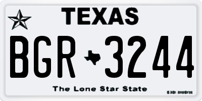 TX license plate BGR3244