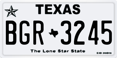 TX license plate BGR3245