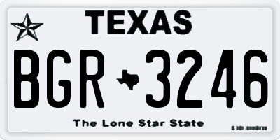 TX license plate BGR3246