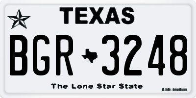 TX license plate BGR3248