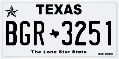 TX license plate BGR3251