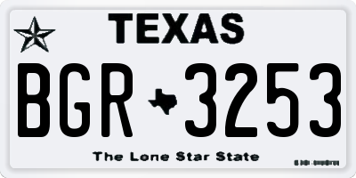 TX license plate BGR3253