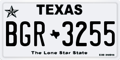 TX license plate BGR3255