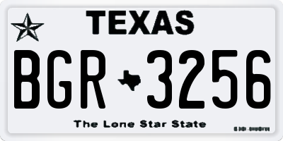 TX license plate BGR3256