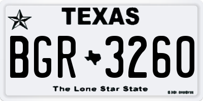 TX license plate BGR3260