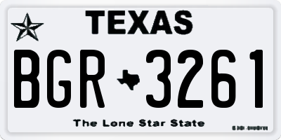TX license plate BGR3261