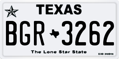 TX license plate BGR3262