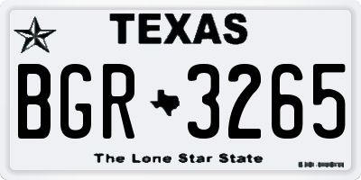 TX license plate BGR3265