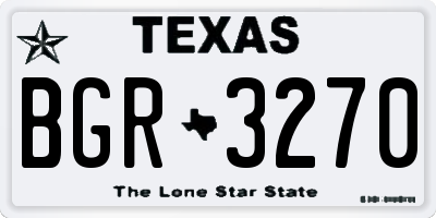 TX license plate BGR3270