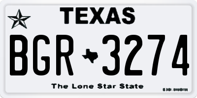 TX license plate BGR3274