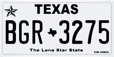 TX license plate BGR3275