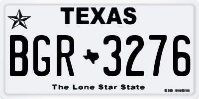 TX license plate BGR3276