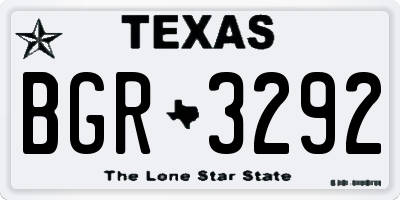 TX license plate BGR3292