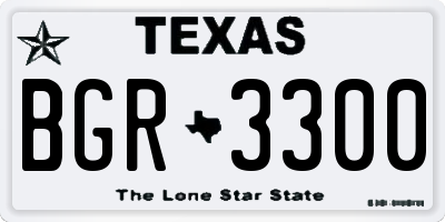 TX license plate BGR3300
