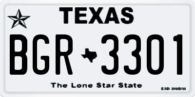 TX license plate BGR3301