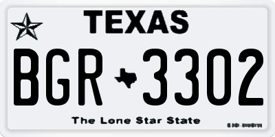 TX license plate BGR3302