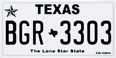 TX license plate BGR3303