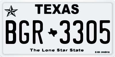 TX license plate BGR3305
