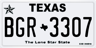 TX license plate BGR3307