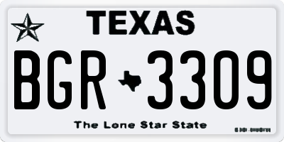 TX license plate BGR3309