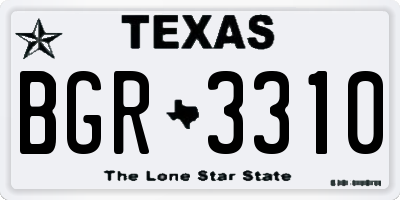 TX license plate BGR3310
