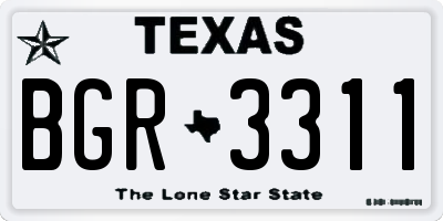 TX license plate BGR3311