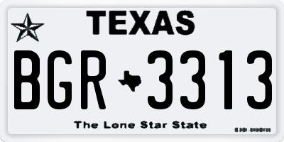 TX license plate BGR3313