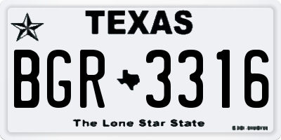 TX license plate BGR3316
