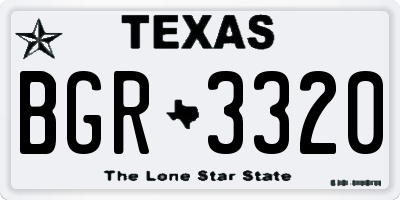 TX license plate BGR3320