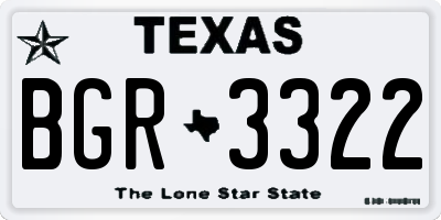 TX license plate BGR3322