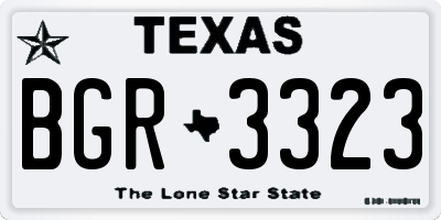 TX license plate BGR3323