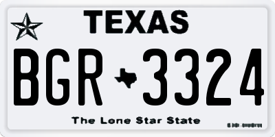 TX license plate BGR3324