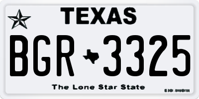 TX license plate BGR3325