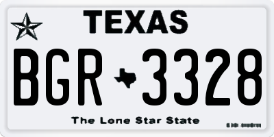 TX license plate BGR3328