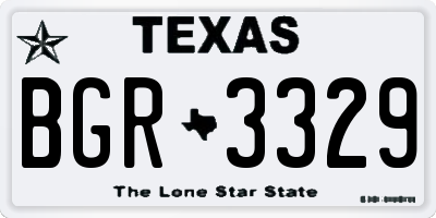 TX license plate BGR3329