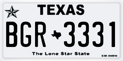 TX license plate BGR3331