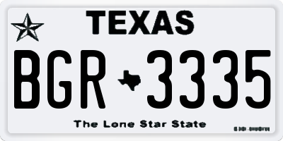 TX license plate BGR3335