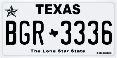 TX license plate BGR3336