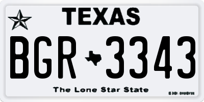 TX license plate BGR3343