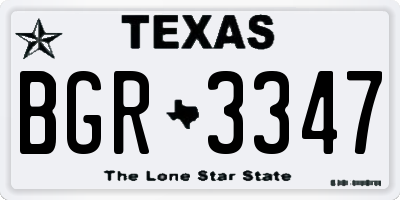 TX license plate BGR3347