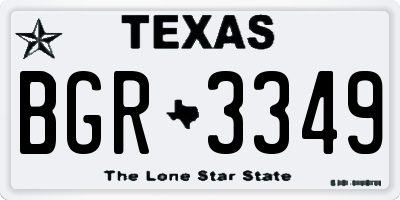 TX license plate BGR3349