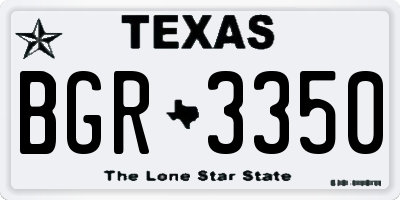 TX license plate BGR3350